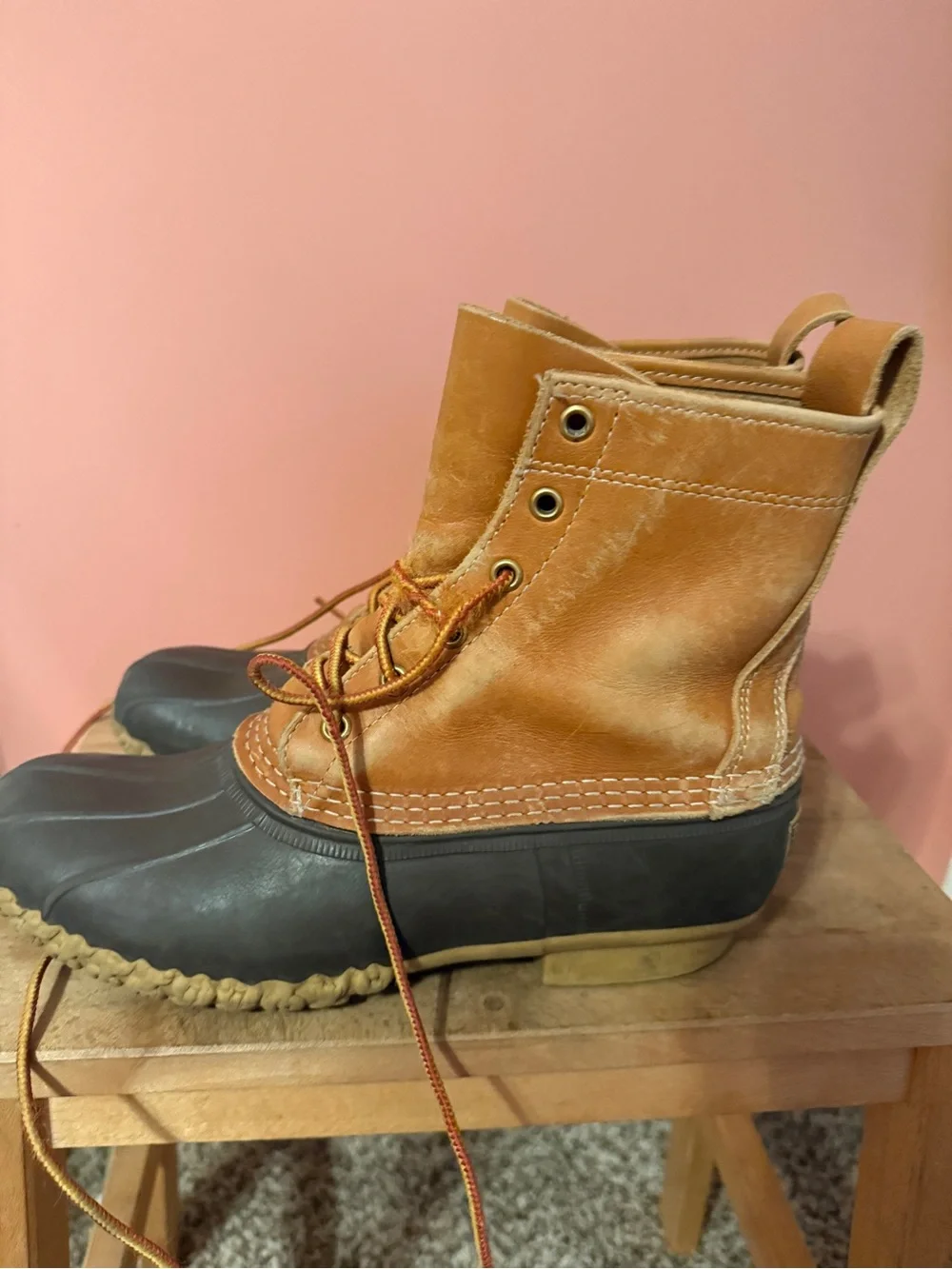 L.L. Bean Women's Brown Leather Bean Boots size 9